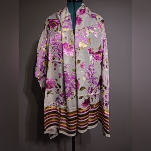 Oscar De La Renta Silk Scarf, Wrap 21" x 72"